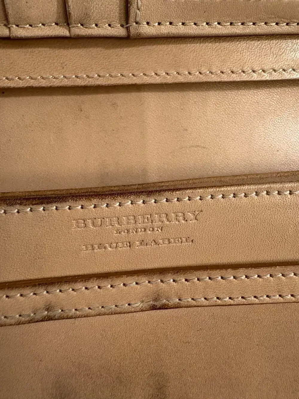 Burberry Blue Label Leather Long Wallet with Nova Check Interior